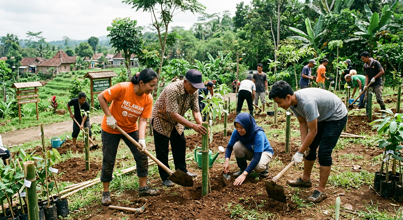LIVESGP TUBEI Hijau - Program lingkungan seperti gotong royong dan penanaman pohon.